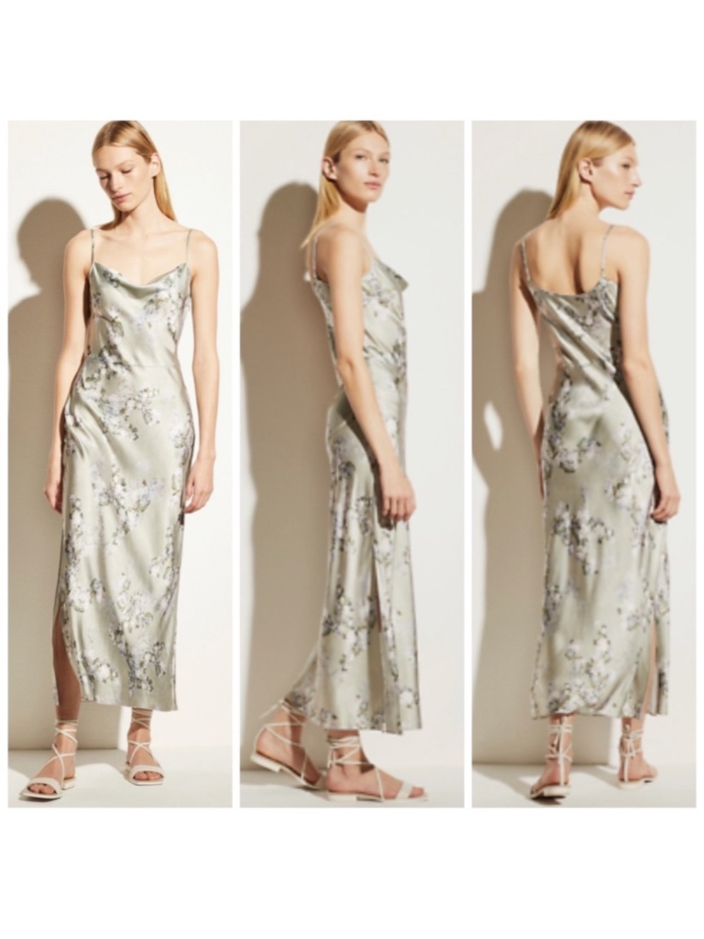 NWT Vince Floral Cowl Slip Midi Dress